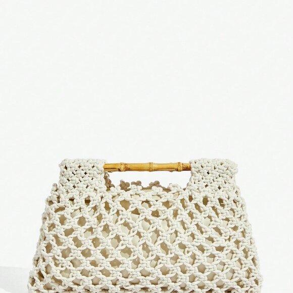 Beige Vacation Women's Woven Clutch Bag - Picture 3 of 6